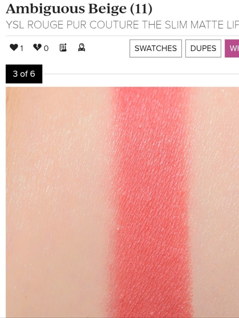 Yves Saint Laurent Ambiguous Beige Matte Lipstick - Picture 3 of 6